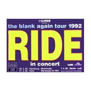  RIDE The Blank Again Tour 1992 Music Poster