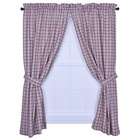   Panel Pair Curtains with Tiebacks in Red   Size 68 W x 63 L