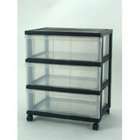 Iris 3 Drawer Wide Chest   Black   Black   25.313H x 21.25W x 15.25 