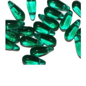  Teal Drop Czech Pressed Glass Beads Arts, Crafts & Sewing