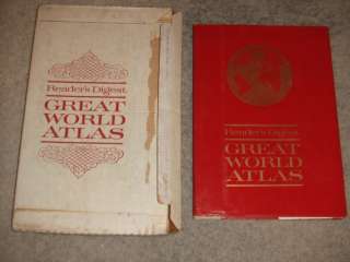   ED Readers Digest Great World Atlas HCDJ + LARGE USA MAP & Box  