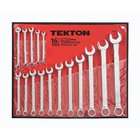 TEKTON 1938 MaxTorq Combination Wrench Set, Metric, 16 Piece