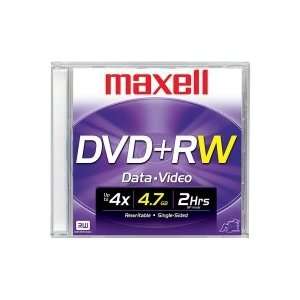  Maxell 4x DVD+RW Media 4.7GB   120mm Standard   1 Pack 