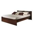   Harbor Platform Queen Size Bed with Integrated Headboard in Espresso