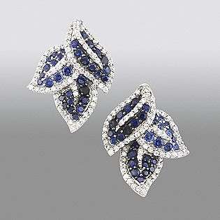 Sterling Silver Shades of Created Sapphire Leaf Pendant  Pretty in 