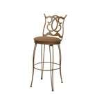 Trica Deco Bar Stool in Golden Brown with Crocodile Brown Fabric Seat 