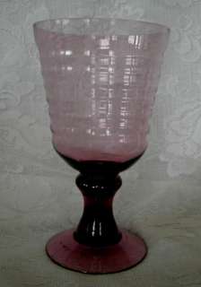 Beautiful Sirrus Amethyst/Purple Blown Glass Water Goblet  