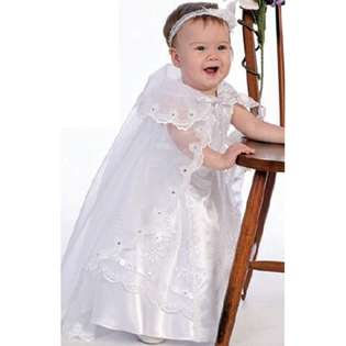 Angels Garment White Dress Size 12M Girl Organza Guadalupe Embroidery 