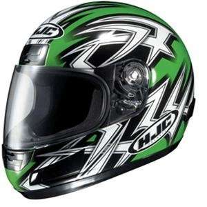    HJC CS 12 Echo Helmet   Medium/Green/Black/White Automotive