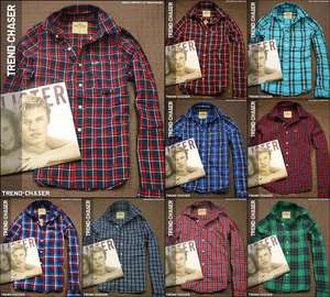 Hollister Mens Muscle Fit Long Sleeve Button Plaid Shirt NWT  