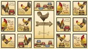 Welcome to the Roost Rooster Panel by South Seas Fabric  
