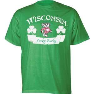   Wisconsin Badgers Kelly Green Lucky Banner T Shirt