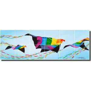 Kite Birds by Hugh Harris   Kite Ceramic Tile Mural 8.5 x 