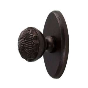 Solid Bronze Victorian Knob with 2 Oval Base Plate   Bronze Patina