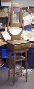 Vintage Wooden Shaving Stand Vanity with Mirror  
