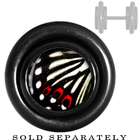 Body Candy Acrylic Black White and Red Butterfly Wing Cheater Plug