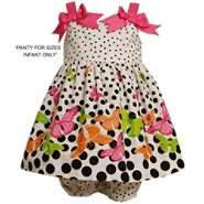  Ann Girls Toddler Dress Butterfly With Bows White Dot 