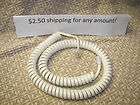 12ft white curly coil handset phone cord 12 new nip