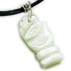   Good Luck And Protection Eye And Hand Light Green Jade Necklace