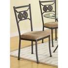  Powder Coated Metal Chairs with Slate Stone Accents (set of 4