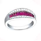 Sea of Diamonds 1 1/4 Carat Ruby & Diamond 14k White Gold Fashion Ring 