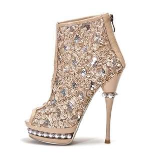   Ladies dress Bootie Exotic Hollywood Champagne All Sizes 