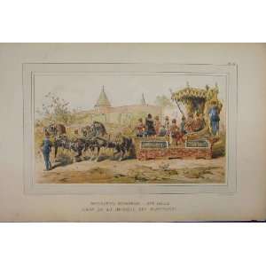  Colour Print 1885 Horse Chariot Transport Brussells