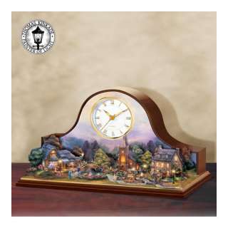   Thomas Kinkade Lamplight Village Decorative Mantel Clock 