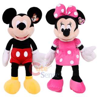 Disney Mickey & Minnie Mouse Plush Figure Doll Set   Jumbo 26in