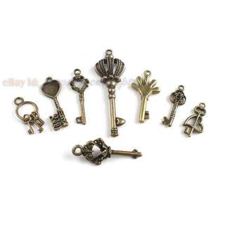 40 Assorted Key Charm Pendant Wholesale FREE P&P 140627  
