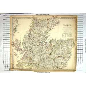 WALKER ANTIQUE MAP SCOTLAND MORAY FIRTH CAITHNESS SUTHERLAND INVERNESS 