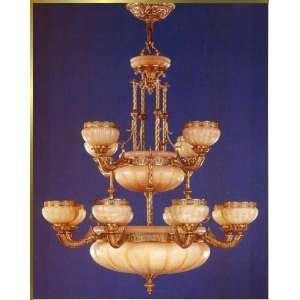   Chandelier, RL 1335 100, 21 lights, Red Leather, 40 wide X 46 high