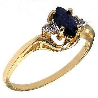   and Diamond Accent Ring. 10k Yellow Gold  Jewelry Gemstones Rings