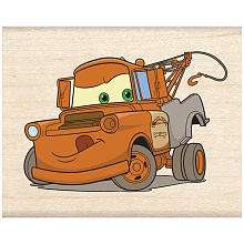   Wood Mounted Rubber Stamp   Cars Tow Mater   EK Success   