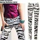   SALE New Cool Italy Brand zebra Print Skinny fit Jeans Pencil Pants