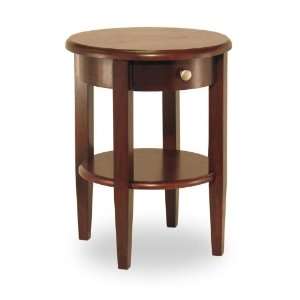  Concord Round End Table with Drawer and Shelf