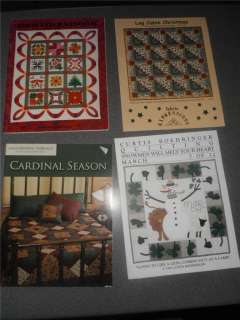   Christmas Quilt Pattern Books Sampler Log Cabin Cardinal Snowman