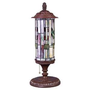    Mission Tiffany Style Glass Cylinder Lamp