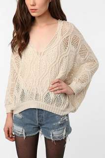 UrbanOutfitters  Sparkle & Fade Cable Knit Batwing Pullover