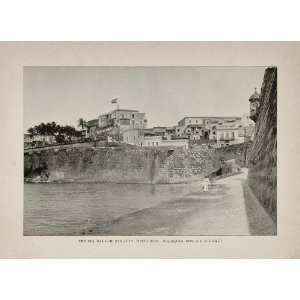  1899 Sea Wall Old San Juan Porto Puerto Rico Print 