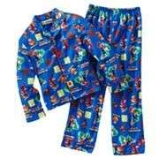 Super Mario Bros Wii Nintendo Boys Pajamas Sz 10 Large Flannel 2 Pc w 