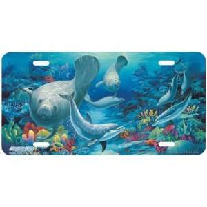 3413 Close Encounter Manatee License Plate Car Auto Novelty Front 