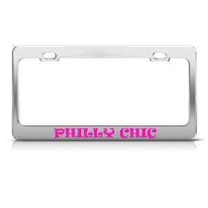   Chic Pink license plate frame Stainless Metal Tag Holder Automotive