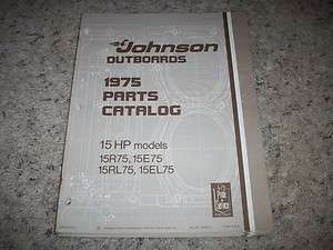 1975 JOHNSON PARTS CATALOG  OUTBOARD O.E. 15 HP  