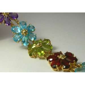  Colorful Multi Gem Flower Bracelet 15+carats Everything 