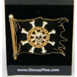  Pirates of the Caribbean   Skull Flag Spinner Disney Pin 