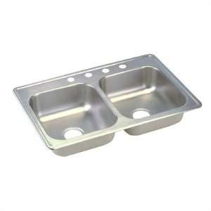  Dayton 33 x 21.25 Top Mount Stainless Steel Double Sink 