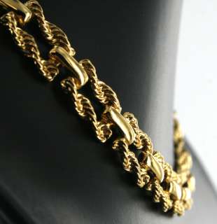 Vintage MONET Rope chain choker Gold Necklace Signed  