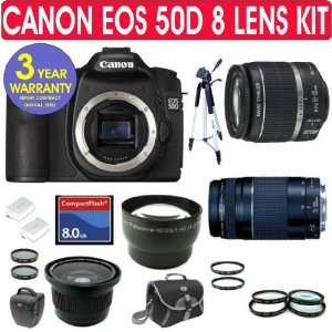 Canon 18 55mm IS Lens + Canon 75 300mm Zoom Lens + 2x Telephoto Lens 