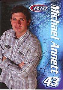 2012 Michael Annett #43 Richard Petty Motorsports NASCAR Postcard 